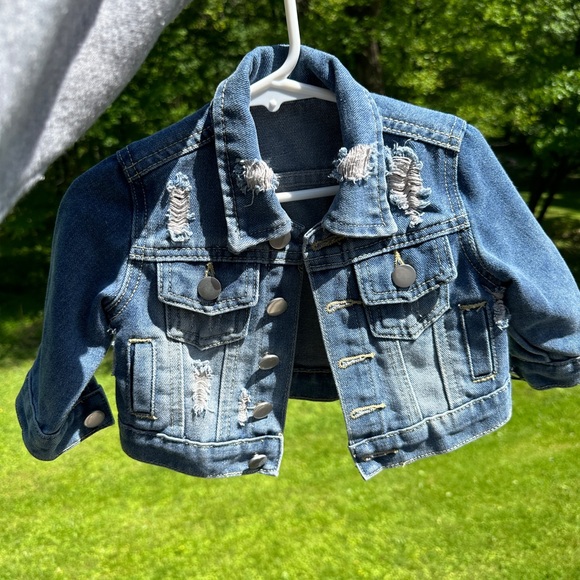 Distressed Jean Jacket-Baby - Picture 1 of 3